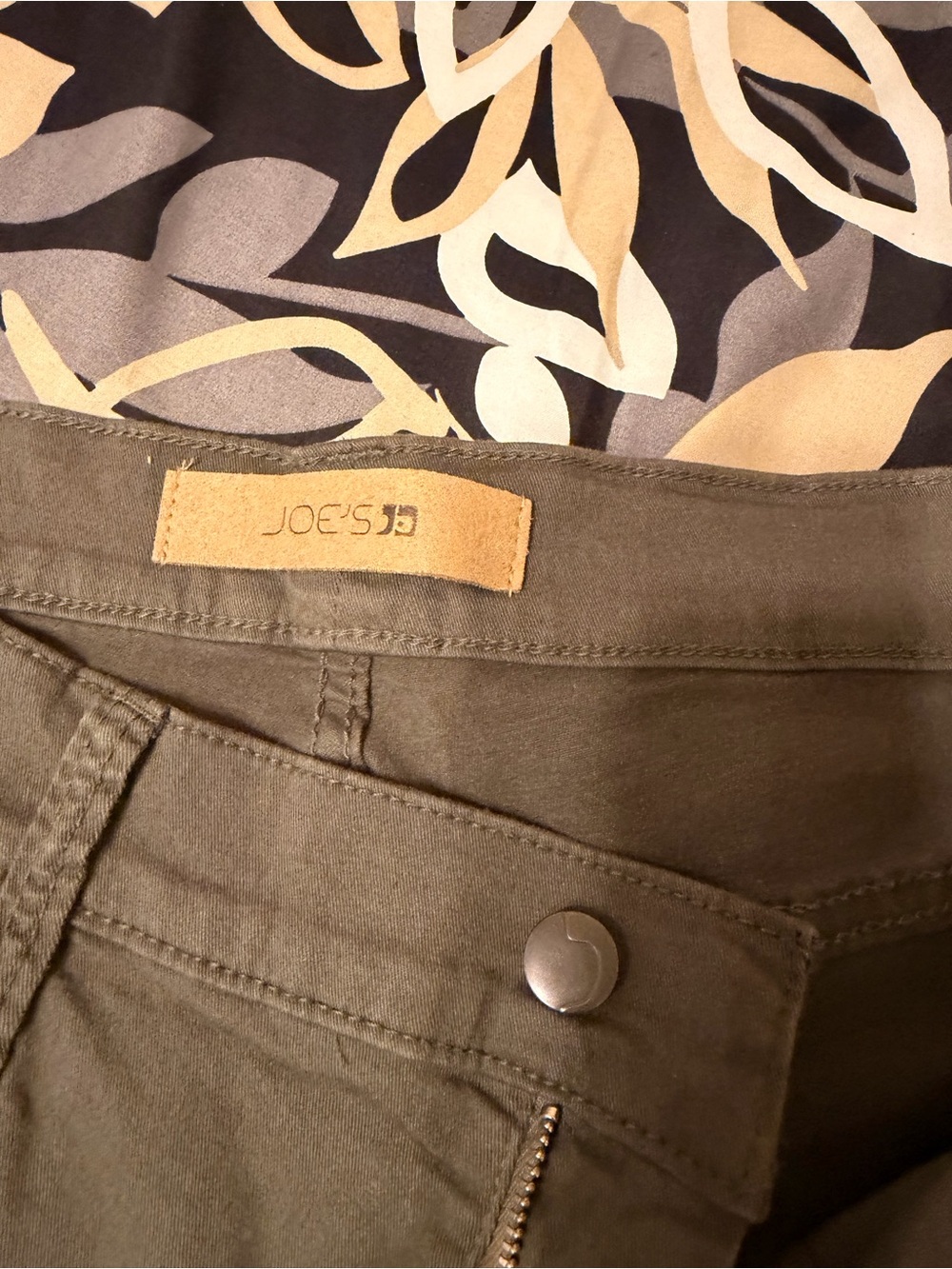 Joe's Olive Green Cotton Pants. Size 38